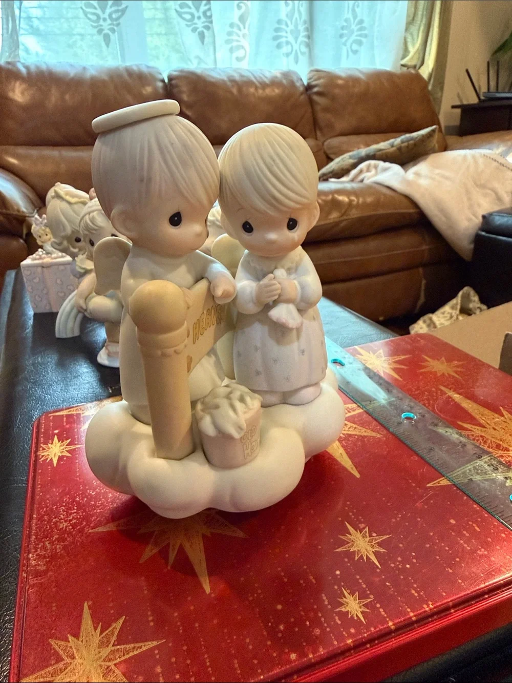 Precious Moments Angel Couple Figurine in White and Cream